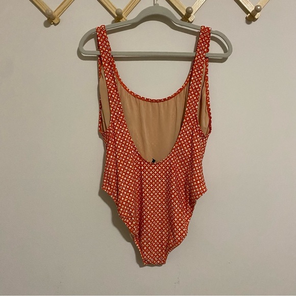 J. Crew Red Patterned One Piece Swimsuit size 16 - Picture 5 of 8